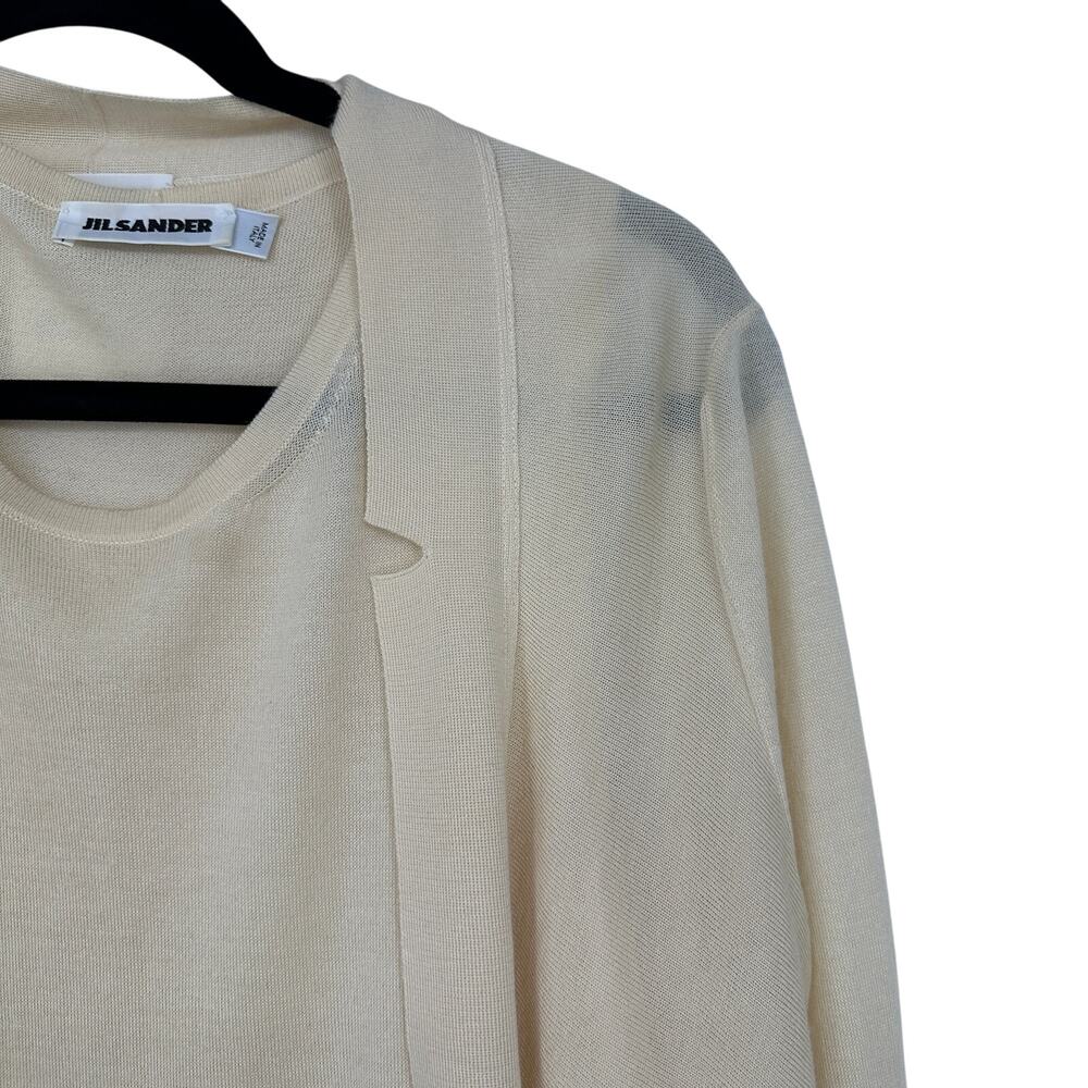 VTG Jil Sander Cashmere Draped Cardigan Sweater Set Womens Sz 40 US 10 Cream - Picture 2 of 9